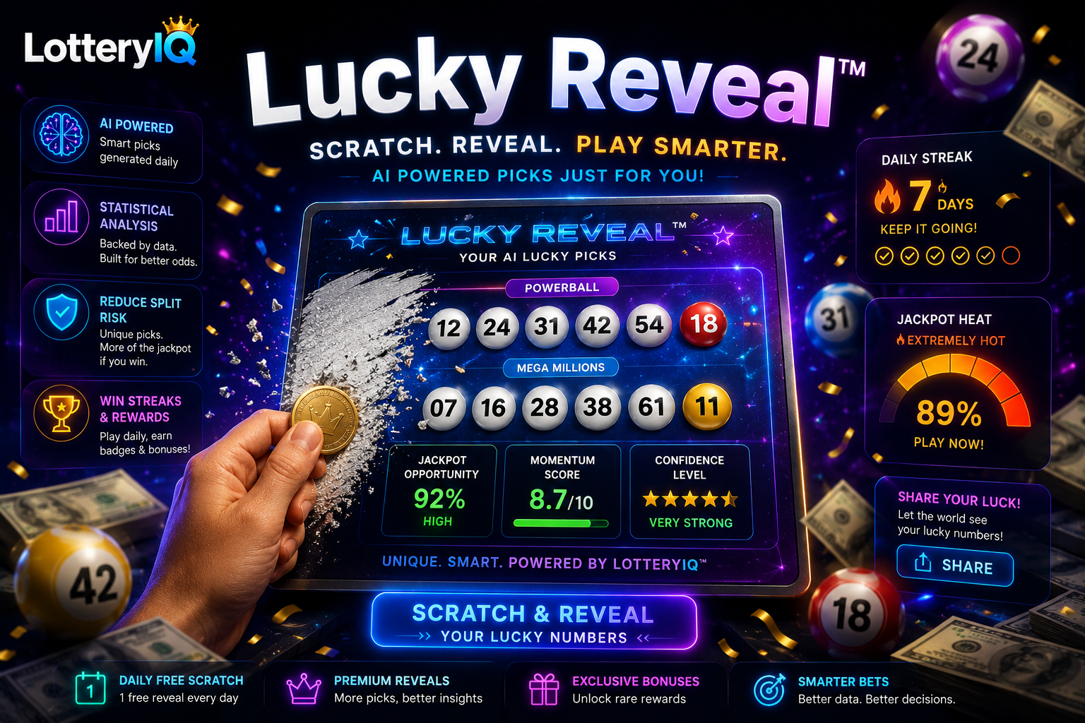 Lucky Reveal — AI lottery scratch-off ticket